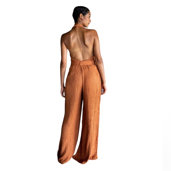 NWT Savannah Morrow Wide Leg Silk / Bamboo Willow Pant in Marigold Size XS - Picture 2 of 8